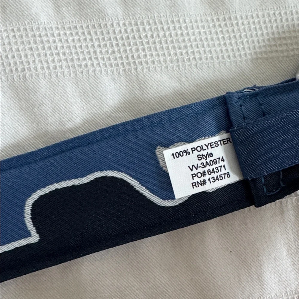 Vineyard Vines Navy Whale Belt with Silver Ring